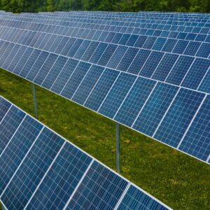 Modern solar power station in countryside