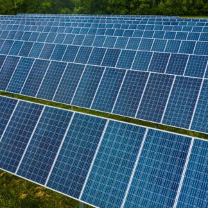 Solar panels in modern photovoltaic power station